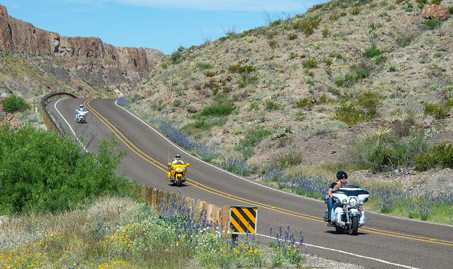 Bikers on the River Road.
